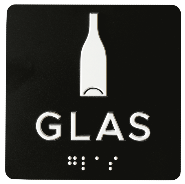 Taktil piktogram af glas